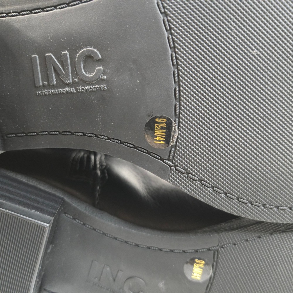INC International Concepts Fawne Black Leather Tall Riding Boots Womens 9.5M - Picture 10 of 13